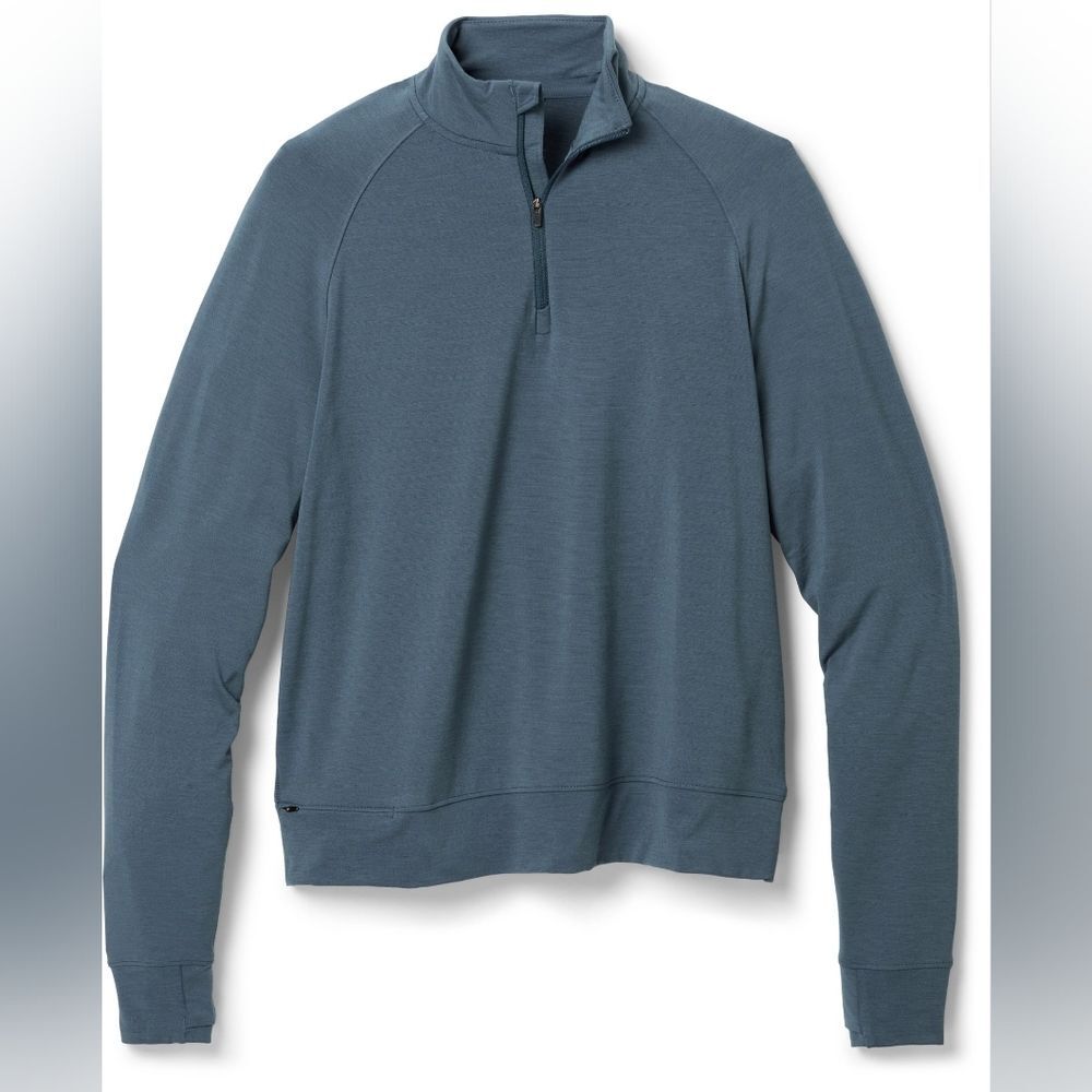 REI Co-op Active Pursuits Long Sleeve Quarter Zip Pullover Blue Sz Small